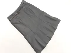 COMME CA コムサ レザー ウエストベルト付き Aライン 台形 スカート size7/黒 ◇■ レディース