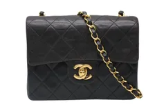 CHANEL シャネル ミニマトラッセ17 Sフラップ Sチェーンショルダーバッグ A01115 4番台 ラムスキン ココマーク ブラック 良品 中古 4b009698