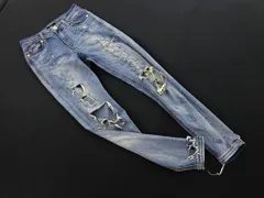 EMODA エモダ USED加工 ダメージ加工 スキニー デニムパンツ size2/水色 ■■ レディース