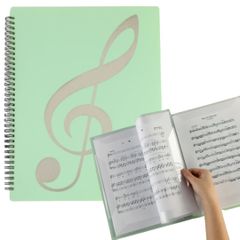 YOSHICA 楽譜ファイル 書き込める 楽譜 入れ 見開く A4 サイズ 楽譜 ホルダ ピアノ 譜面 吹奏楽 バンド ファイル 譜面 バインダ 作曲 演奏 (音符ホワイト) [音符ホワイト]