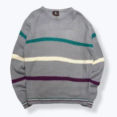 90s HIGH SIERRA Acrylic Knit 【L】 / 90年代 アクリル コットン ニット ハイシエラ マルチ ボーダー 古着 ヴィンテージ vintage