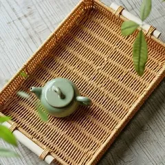 おしゃれ収納トレー 編み込みプレート 籐プレート キッチン収納 おしゃれ 便利 インテリア Mサイズ 大きい 編まれたトレー 装飾 籐雑貨 かご 織り入れ オーガナイザーバスケット キッチン