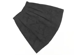 ナチュラルビューティー ウール混 花柄 Aライン 台形 スカート size36/黒 ◇■ レディース