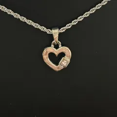 NINA RICCI ニナリッチ ネックレス ハートモチーフ シルバーカラー 約40cm　1212007