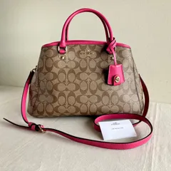 COACH ピンク ショルダーバッグ ハンドバッグ 2way シグネチャー コーチ