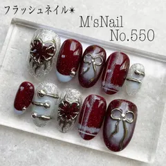 ネイルチップ ジェルネイル Y2k 赤 青 韓国 リボン ハート 量産型 地雷系 可愛い チェック柄 フレンチネイル