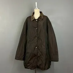 BURBERRY LONDON バーバリーロンドン キルティングジャケット フルスナップ 襟ベロア 内側ノバチェック柄 ブラウン 茶 レディース ビッグサイズ