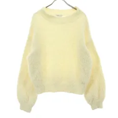 美品 earth music&ecology アースミュージックアンドエコロジー 長袖 シャギー ニット F アイボリー レディース 古着