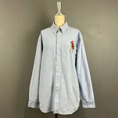 Ralph Lauren L/S Button-down Shirt Big Pony ラルフローレン 長袖 ボタンダウン シャツ ビッグポニー 刺繍 コットン ブルー系 レディース