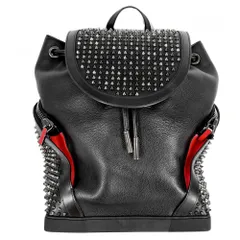 クリスチャンルブタン リュック メンズ エクスプローラー ファンク バックパック スパイクスタッズ Funky Christian Louboutin レザー ブラック 黒 レッド 赤 ガンメタル金具【中古品】のサムネイル