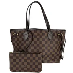 ルイヴィトン トートバッグ レディース 肩掛け ダミエ ネヴァーフルPM ハンドバッグ 通勤 通学 LOUIS VUITTON N41359 ブラウン 茶 ゴールド金具【中古品】