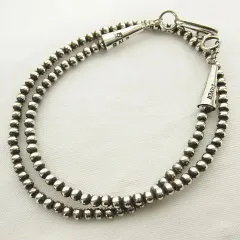 SILVER 925 ERICKA NICOLAS BEGAY エリッカニコラスビゲイ ナバホパール シルバーネックレス 3mm NAVAJO LF003-1212-2
