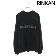 バレンシアガ 744449 TQVA3 ステンシルロゴダメージ加工長袖カットソー
