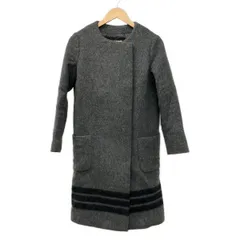 LOUNIE(ルーニィ) コート サイズ36 S レディース美品  - グレー×ライトグレー×黒 長袖/一部ボーダー柄/秋/冬