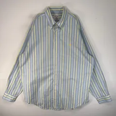 古着 ブルックスブラザーズ Brooks Brothers 長袖シャツ ロゴ 刺繍 ストライプ 346 L  ブルー系 マルチカラー メンズ