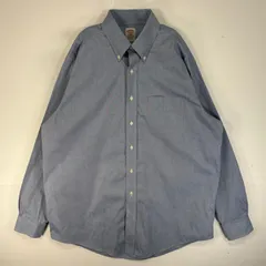 古着 ブルックスブラザーズ Brooks Brothers 長袖シャツ 346 胸ポケ ボタンダウン L  ブルー系 無地 メンズ