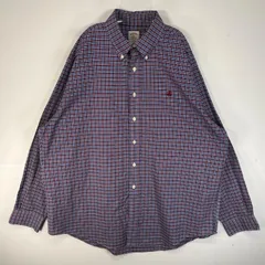 古着 ブルックスブラザーズ Brooks Brothers 長袖シャツ ロゴ 刺繍 チェック 346 XL  ブルー系 マルチカラー メンズ