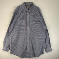 古着 ブルックスブラザーズ Brooks Brothers 長袖シャツ 346 REGULAR FIT 胸ポケ XL  ネイビー系 ストライプ メンズ