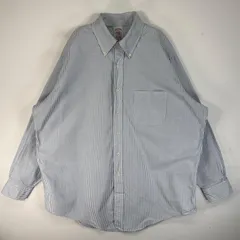 古着 ブルックスブラザーズ Brooks Brothers 長袖シャツ ボタンダウン MAKERS USA製 XL  ブルー系 ストライプ メンズ