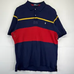 古着 ポロバイラルフローレン Polo by Ralph Lauren ポロシャツ 大きいサイズ 鹿子生地 ボーダー ワンポイントロゴ 3XB マルチカラー メンズ