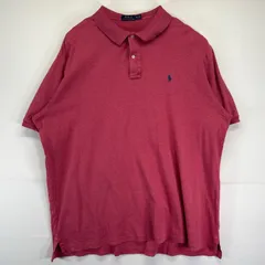 古着 ポロ・ラルフローレン POLO RALPH LAUREN ポロシャツ 大きいサイズ ワンポイントロゴ 霜降り柄 襟 3XLT  ピンク メンズ