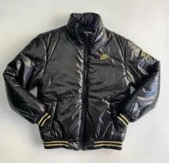 ヴィンテージ NIKE (ナイキ) 光沢 ブラック ゴールド アウター ダウン