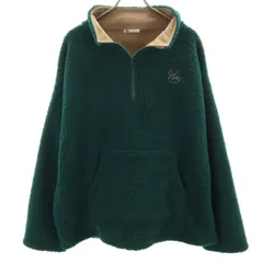 美品 JaVa ジャバ ハーフジップ フリースジャケット M グリーン プルオーバー レディース 古着