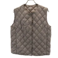 UNIQLO ユニクロ パフテックキルティング 中綿ベスト M グレージュ 収納袋付き レディース 古着