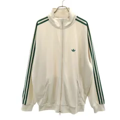美品 adidas アディダス トレフォイルロゴ トラックジャケット L アイボリー メンズ 古着