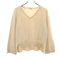 SALON adam et rope' サロンアダムエロペ カシミヤ100% 長袖 Vネック セーター F ベージュ系 ニット レディース 古着