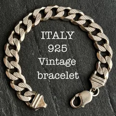 イタリア製 ITALY925 SILVER シルバー925 ヴィンテージ 喜平チェーン イタリアンシルバー ハンドメイド ブレスレット メンズ レディース ユニセックス 重厚 スターリングシルバー Vintage Jewelry
