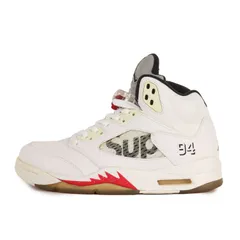 Supreme シュプリーム サイズ:US8(26.0cm) | NIKE AIR JORDAN 5 RETRO SUPREME (824371-101) | ナイキ エアジョーダン1 レトロ | ホワイト | スニーカー | コラボ 別注【中古】