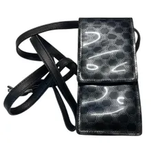 【中古品】 CELINE セリーヌ スマホショルダー スマートフォンショルダー ブラック PVC トリオンフ 本体のみ W102039RK