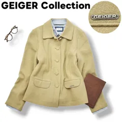 【良質ウール】 オーストラリア製 ガイガー GEIGER Collection テーラードジャケット ブレザー 秋冬 40 ベージュ シンプル フォーマル 無地 レディース 女性用 ♪