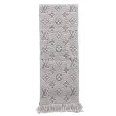 ルイヴィトン LOUIS VUITTON マフラー エシャルプ ロゴマニア ウール シルク グリペルル M74742 GM0197 【箱】【中古】