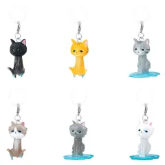 【中古】ストラップ 全6種セット 「しょんぼり猫 めじるしアクセサリー～救出物語～」