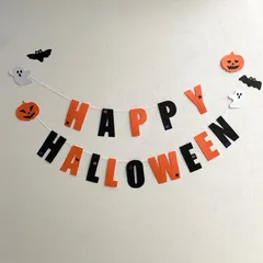 るんるん様専用【ハンドメイド】10月　ハロウィン飾り　ガーランド　かぼちゃ　おばけ　クリスマスガーランド