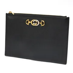 グッチ / GUCCI　ズゥミ クラッチ バッグ / ポーチ　570728　レザー　ブラック 【中古】 商品番号 S-159739