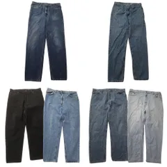 古着卸 まとめ売り USA製 リーバイス デニム パンツ 6枚セット (メンズ 44 /42 /40 /38 ) 550 501 540 ブラック  中古 古着 ND0079