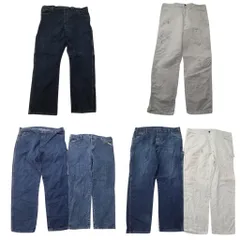 古着卸 まとめ売り ディッキーズ Dickies ペインターデニム パンツ 6枚セット (メンズ 40 /38 ) 白 ブラック ワーク 中古 古着 ND0109