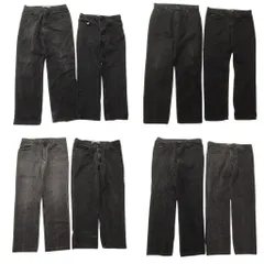 古着卸 まとめ売り LEE リー ブラックデニム パンツ 8枚セット (メンズ 38 /36 ) フェード アメカジ 中古 古着 ND0130