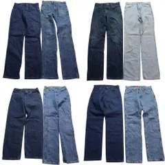 古着卸 まとめ売り Wrangler ラングラー デニム パンツ 8枚セット (メンズ 30 /31 ) インディゴブルー アメカジ 濃紺 中古 古着 ND0157