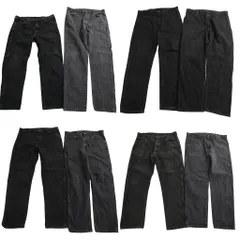 古着卸 まとめ売り RUSTLER ラスラー ブラックデニム パンツ 8枚セット (メンズ 38 ) アメカジ フェード 中古 古着 ND0169