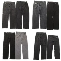 古着卸 まとめ売り Wrangler ラングラー ブラックデニム パンツ 8枚セット (メンズ 38 /36 ) グランジ フェード アメカジ 中古 古着 ND0195