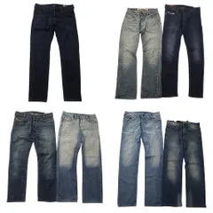 古着卸 まとめ売り ディーゼル DIESEL デニム パンツ 7枚セット (メンズ 32 /31 ) フェード グランジ アメカジ 中古 古着 ND0186