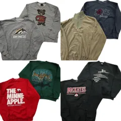 古着卸 まとめ売り カラー スウェット 8枚セット (メンズ L ) アニマル 動物 ハーフジッップ スタンドカラー チームロゴ 中古 古着 ND0274