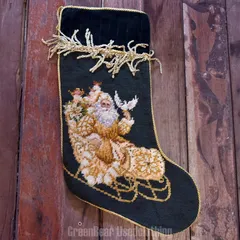 MP119 ヴィンテージ X'masソックス クリスマスツリー飾り タペストリー 靴下