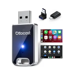 【公式】オットキャスト ミニ OTTOCAST MINI 2025最新 CarPlay＆AndroidAuto ワイヤレス化 アダプター 自動接続 98%以上の車種適用 アンドロイドオート＆カープレイ無線化接続 接続簡単 Bluetooth/音楽/音声コン 1