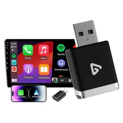 【技適認証済・正規販売品】2025年新型 ワイヤレスCarPlay & Android Autoアダプター｜有線接続を無線化｜プラグ＆プレイ・自動接続・Bluetooth音楽通話対応｜98%以上の車種に対応｜USB-A&C対応 1