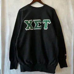 A7651 90's Champion Reverse Weave リバースウィーブ XET 刺繍 ワッペン スウェット 黒 (2XL)